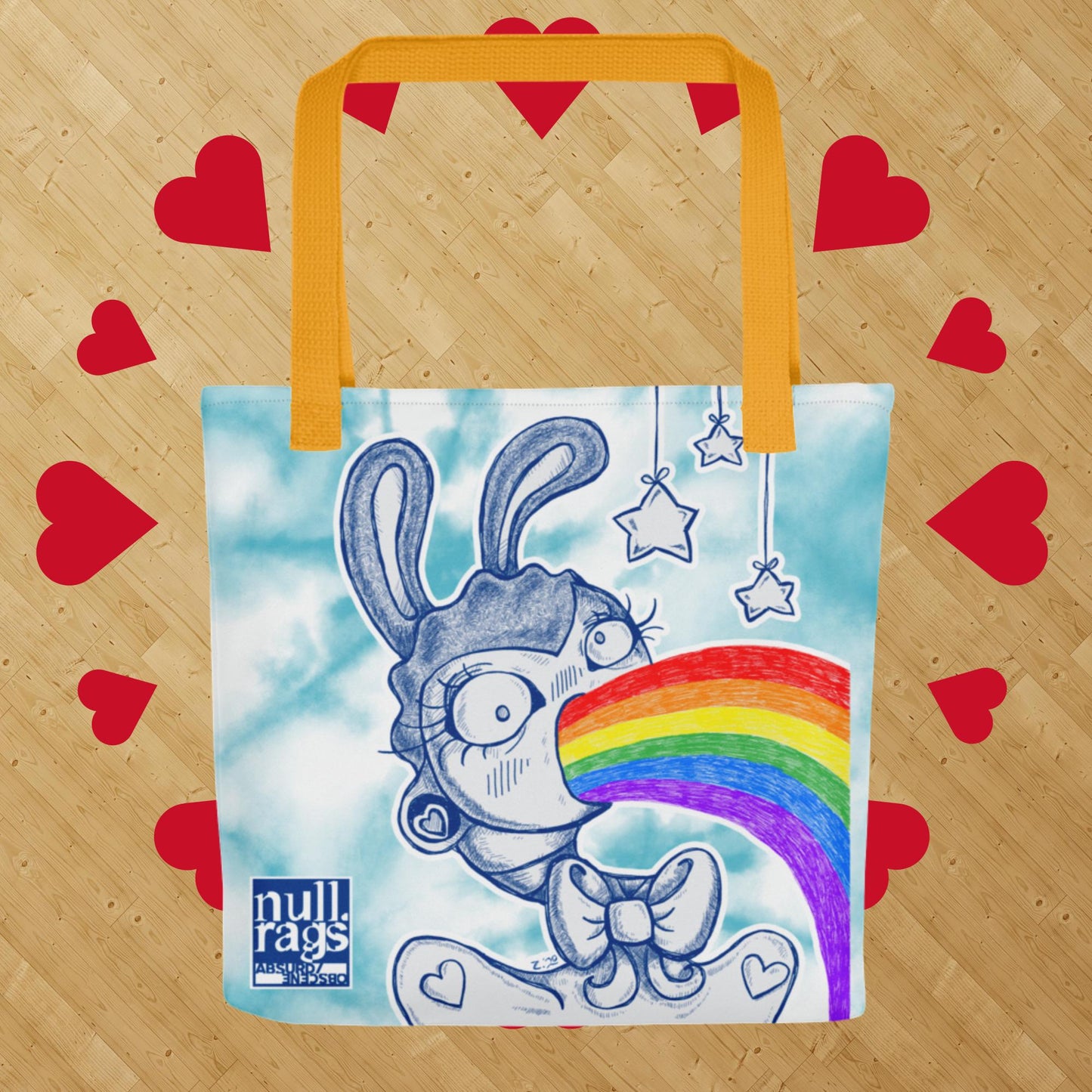 Rainbow Bunny Vomit Tote Bag - Unique and Proudly Queer