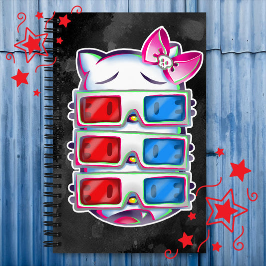 Surprised Kitty 3D Glasses Journal: Dotted Pages