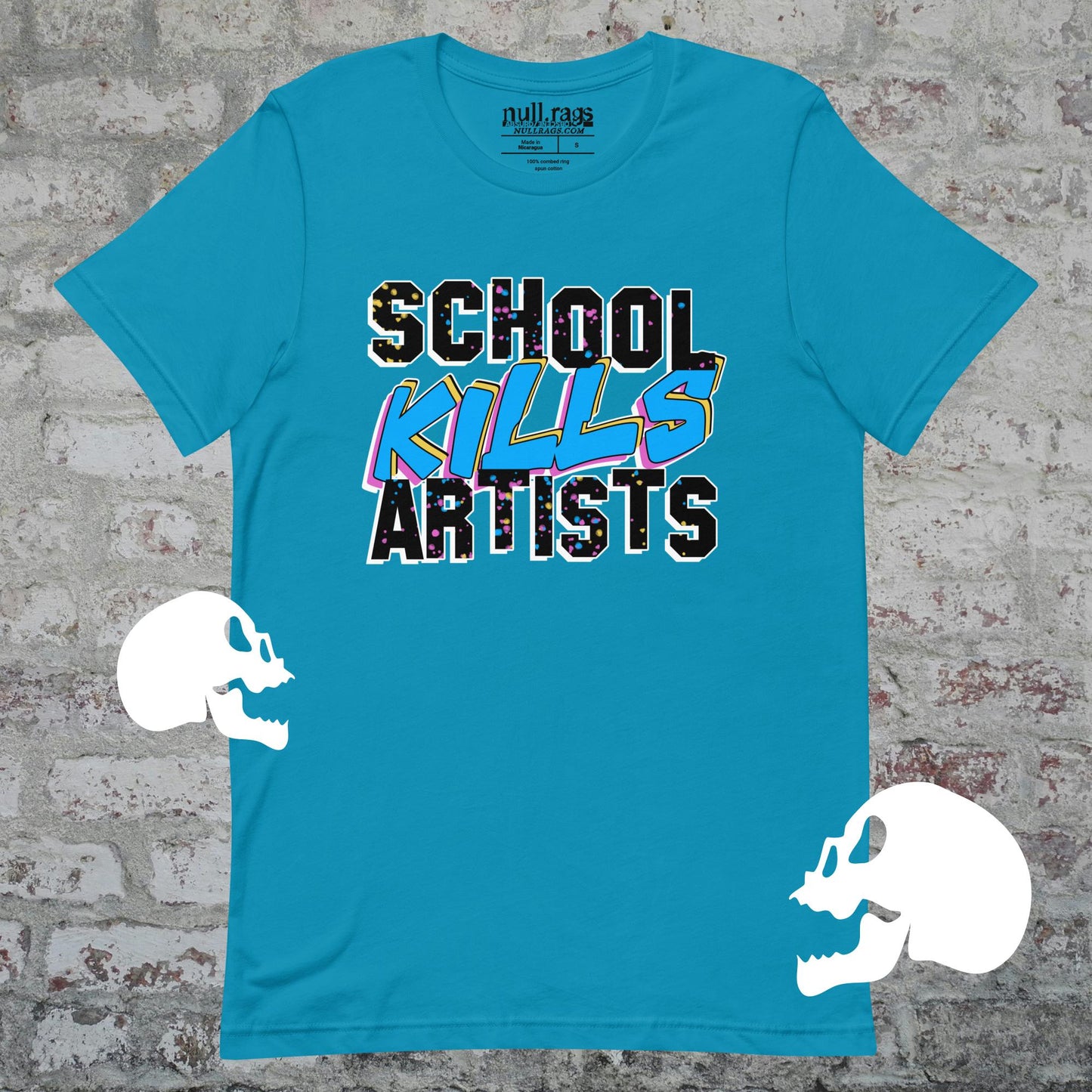 "School Kills Artists" Unisex T-Shirt – Queer-Owned, Punk Design, Sizes XS-5XL