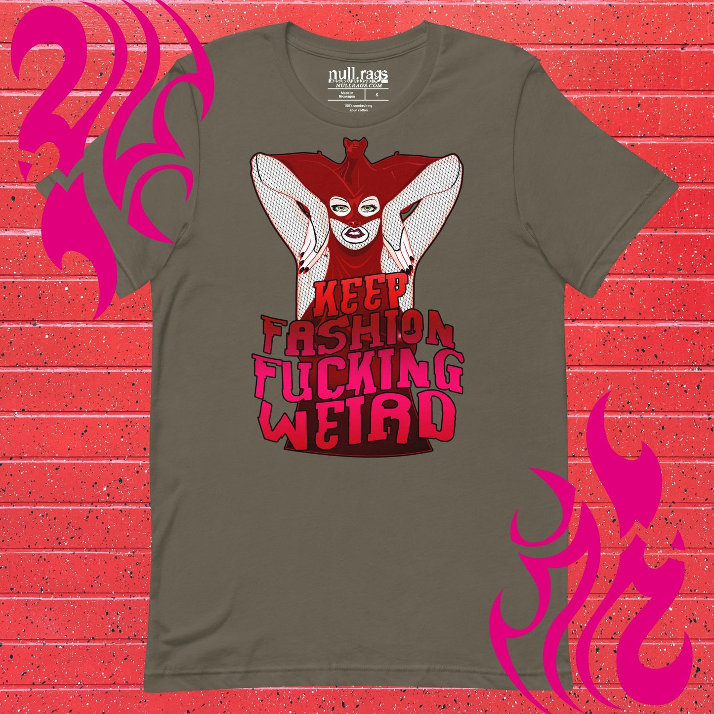 Eccentric Elegance: 'Keep Fashion F*cking Weird' Unisex Tee in Red and Black