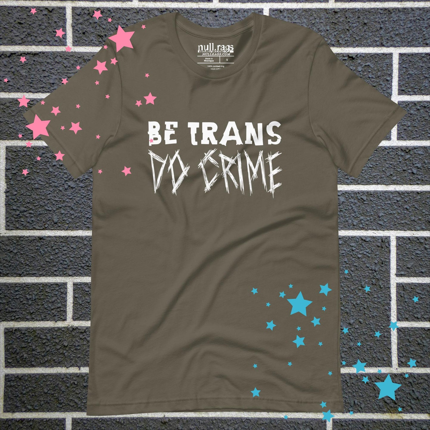 "Be Trans, Do Crime" Unisex Rebellion T-Shirt | Extended Sizes up to 5XL