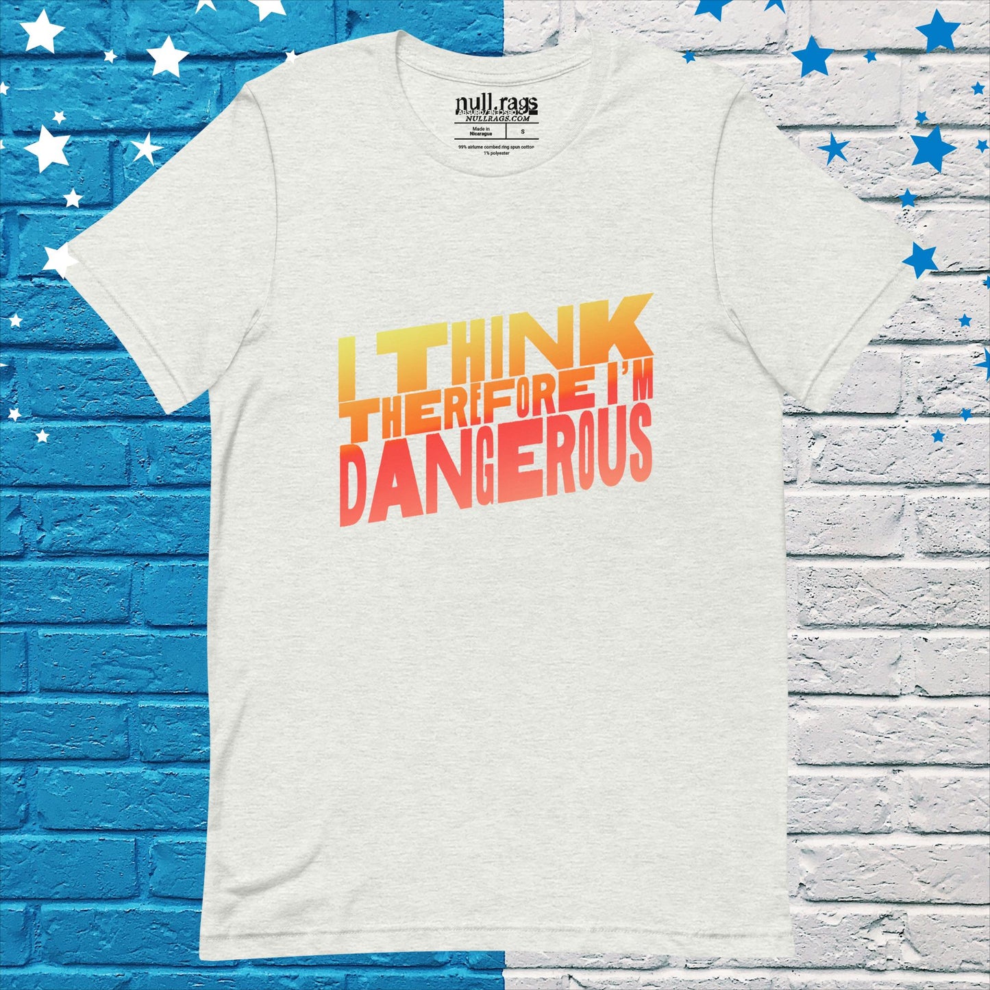 Embrace Your Intellect: 'I Think Therefore I'm Dangerous' Unisex Tee in Bold Orange