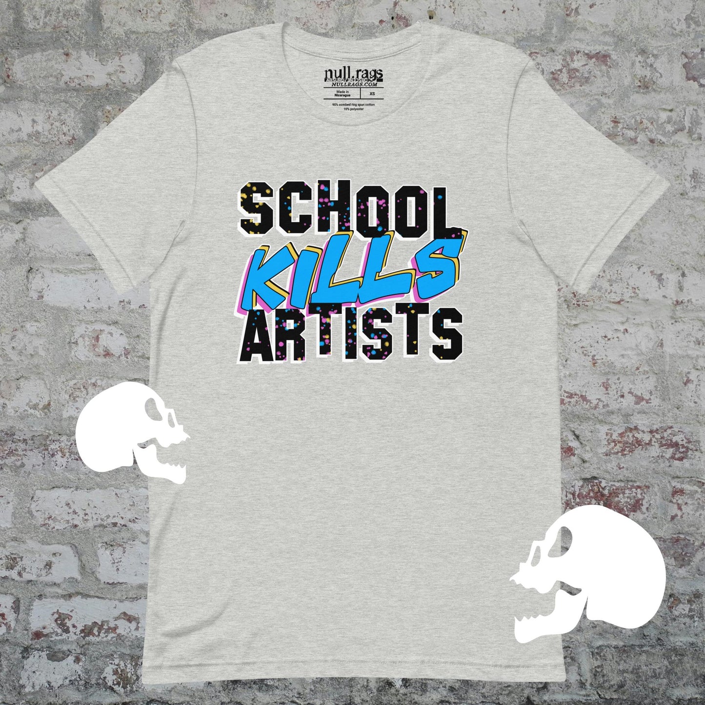 "School Kills Artists" Unisex T-Shirt – Queer-Owned, Punk Design, Sizes XS-5XL