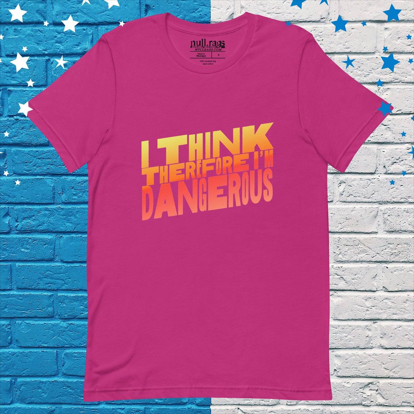 Embrace Your Intellect: 'I Think Therefore I'm Dangerous' Unisex Tee in Bold Orange