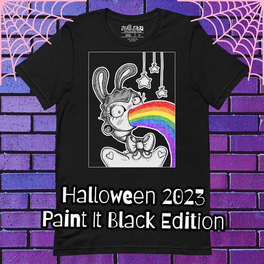 Rainbow Vomiting Bunny Unisex T-Shirt - Halloween 2023 Collection