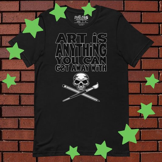 Skull & Crossed Paint Brushes Unisex T-shirt: Artistic Rebellion