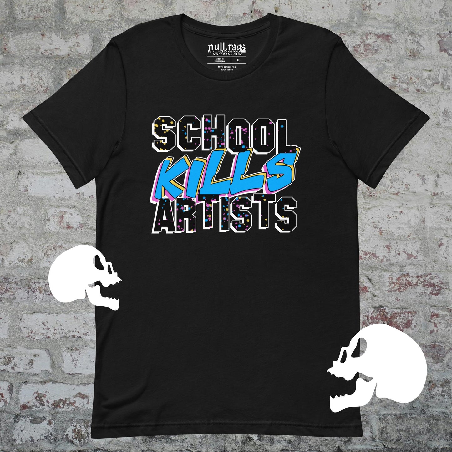 "School Kills Artists" Unisex T-Shirt – Queer-Owned, Punk Design, Sizes XS-5XL