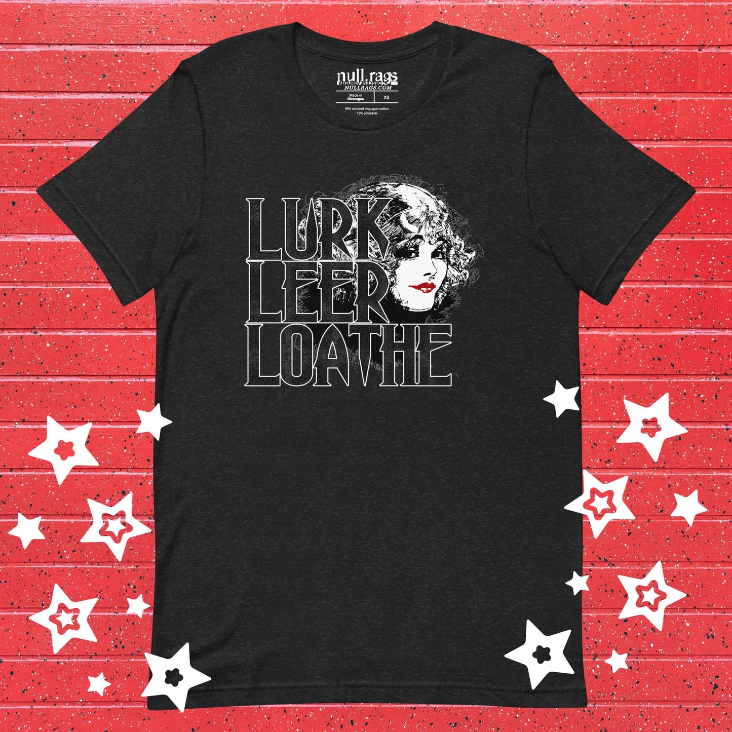 Vintage Vixen: 'Lurk, Leer, Loathe' Tee with Retro Woman Unisex Tee