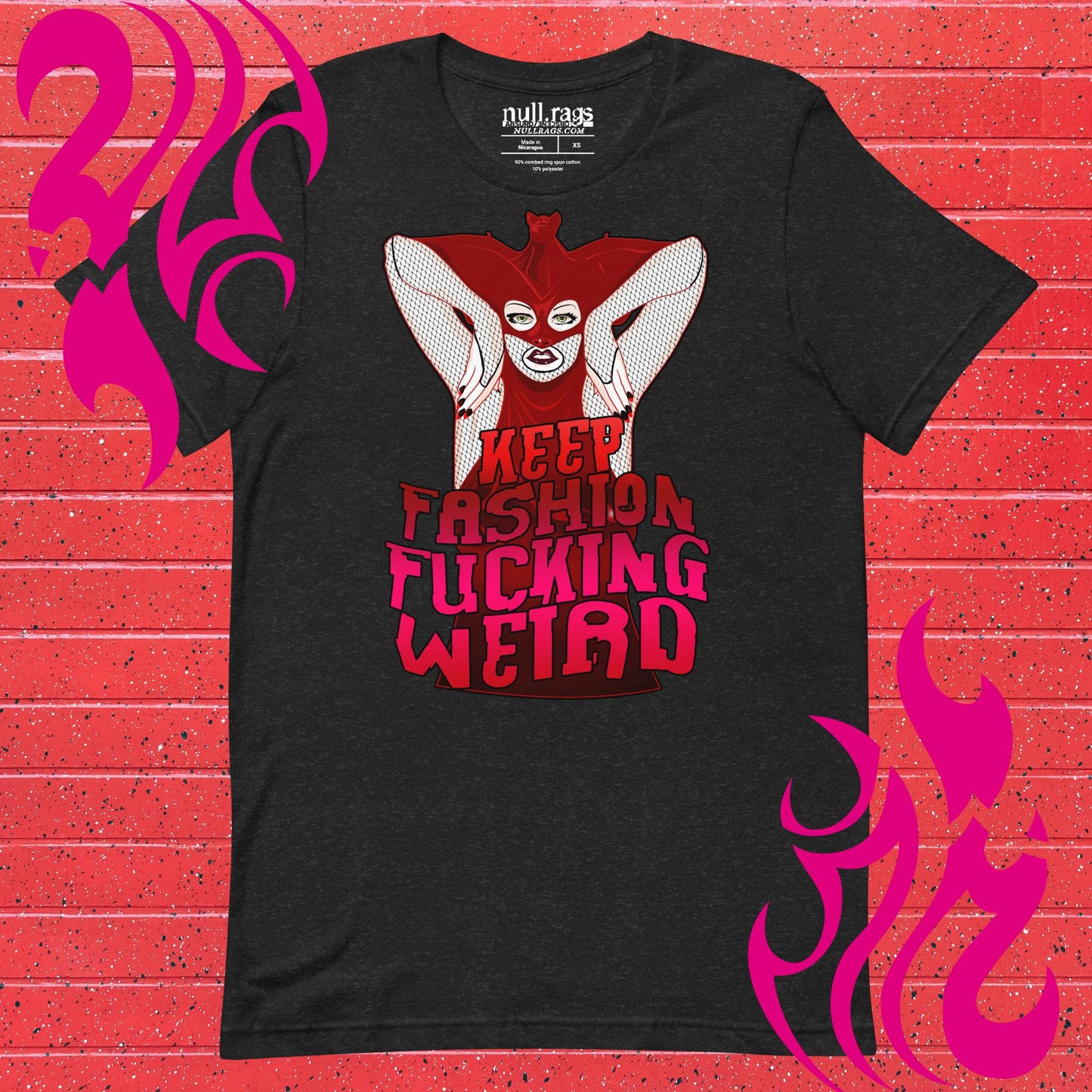 Eccentric Elegance: 'Keep Fashion F*cking Weird' Unisex Tee in Red and Black