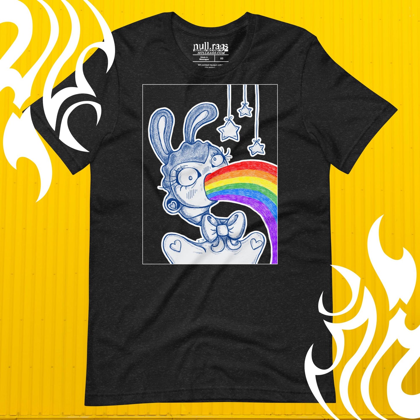 Vibrant Bunny Unisex T-shirt - Supporting Queer Artistry