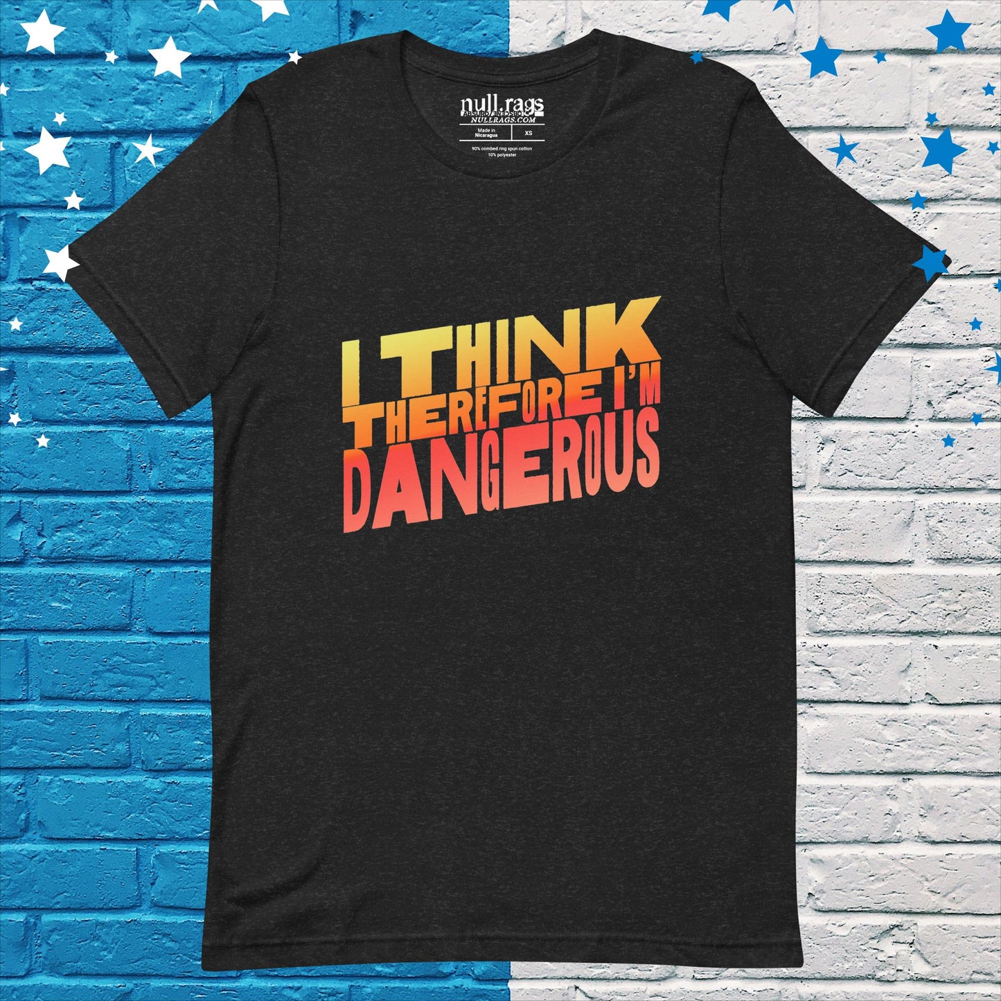 Embrace Your Intellect: 'I Think Therefore I'm Dangerous' Unisex Tee in Bold Orange