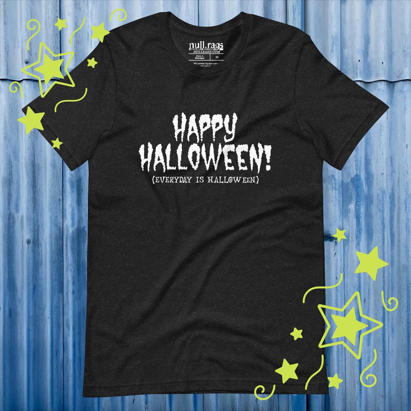 Embrace the Spookiness: 'Happy Halloween (Every Day is Halloween)' Unisex Tee in Creepy Fonts