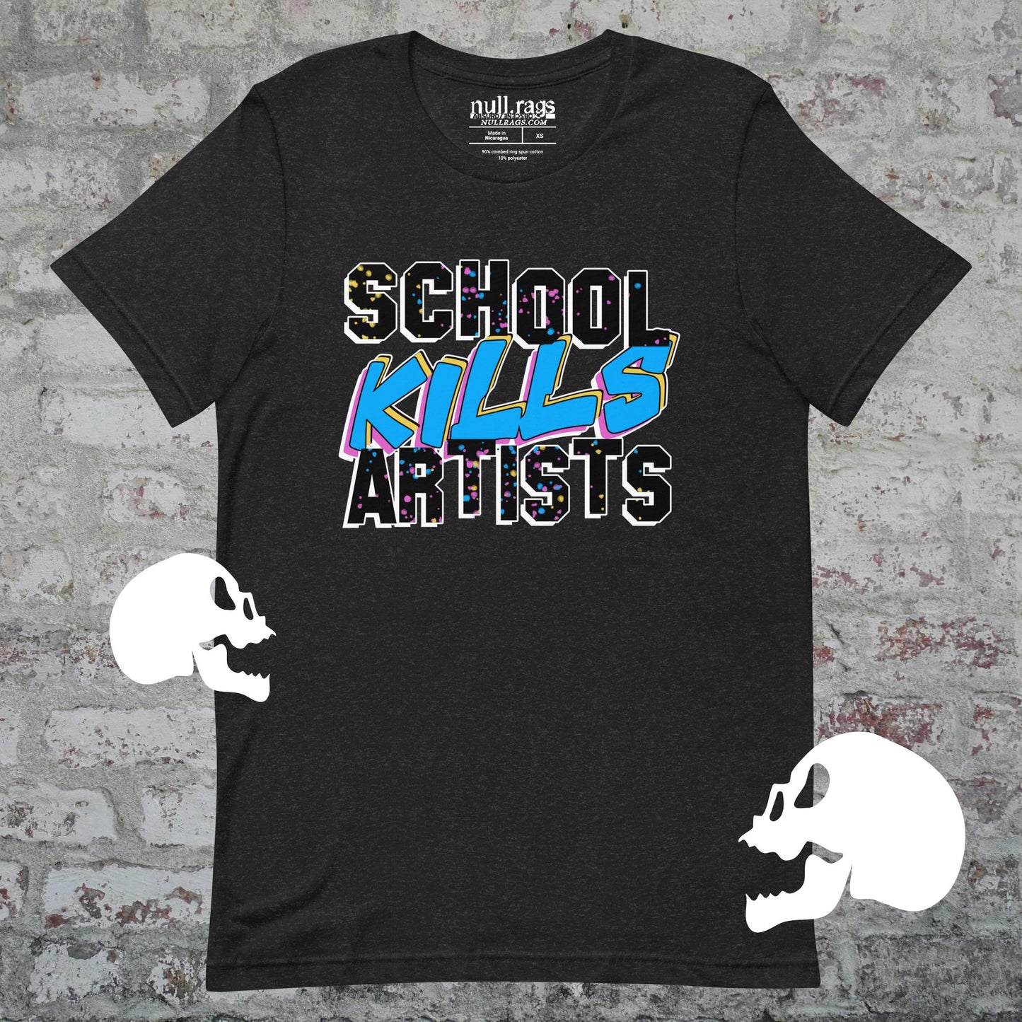 "School Kills Artists" Unisex T-Shirt – Queer-Owned, Punk Design, Sizes XS-5XL