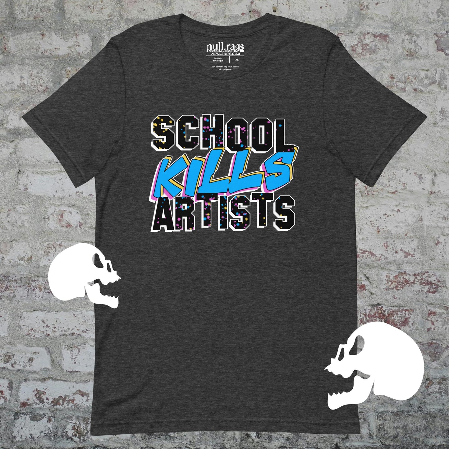 "School Kills Artists" Unisex T-Shirt – Queer-Owned, Punk Design, Sizes XS-5XL