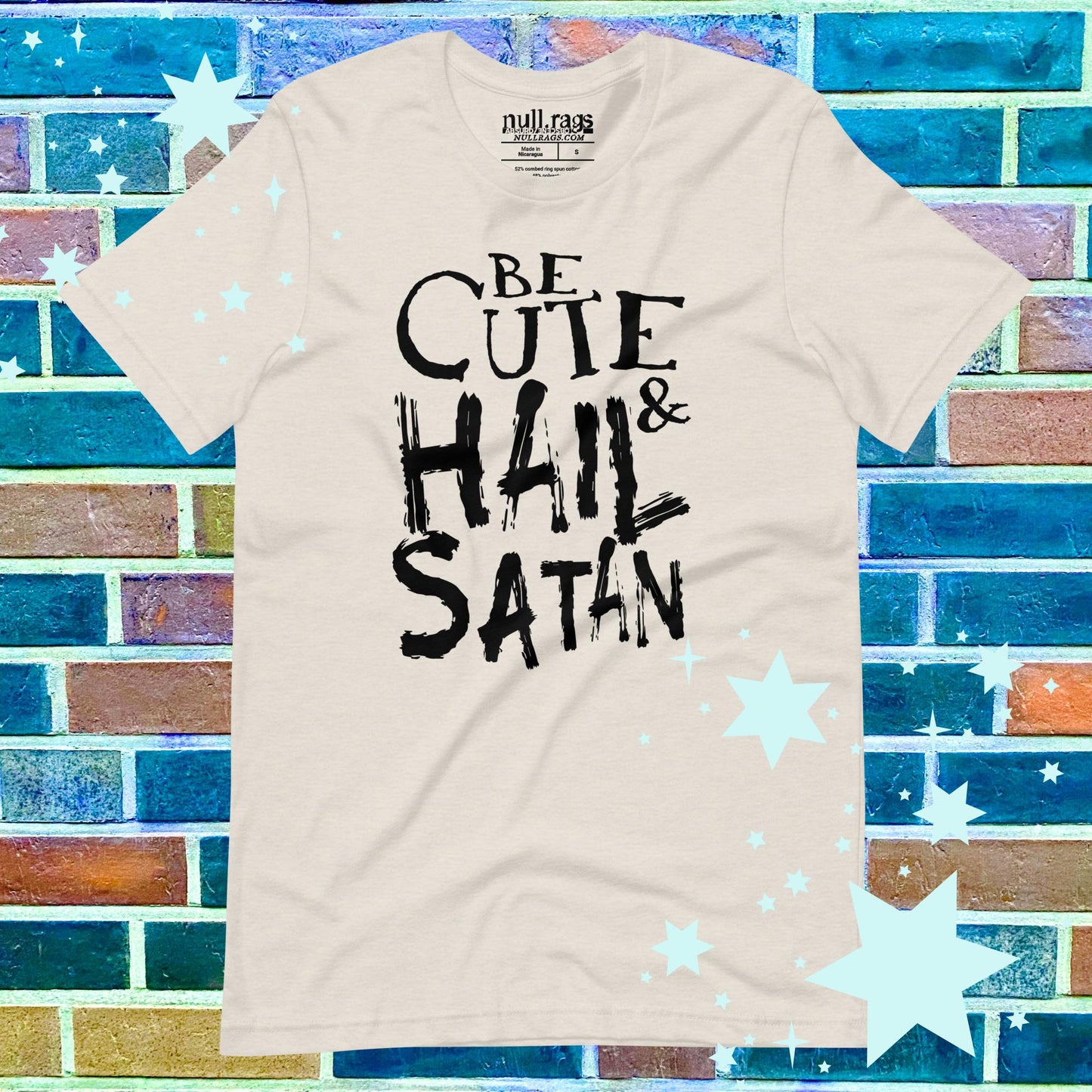 Be Cute & Hail Satan Unisex T-Shirt - Rebellious Punk Style with Extended Sizes (XS-5XL)