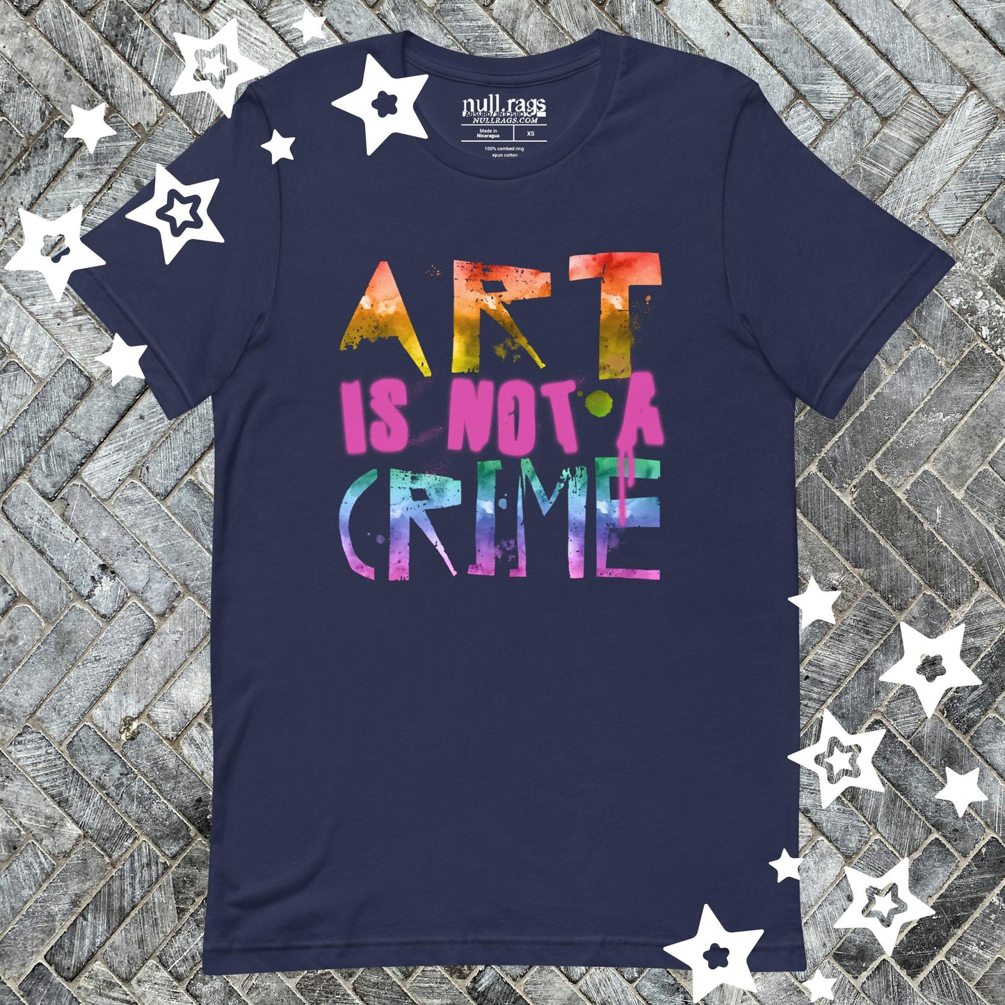 Rainbow Rebellion: 'Art Is Not A Crime' Unisex Tee