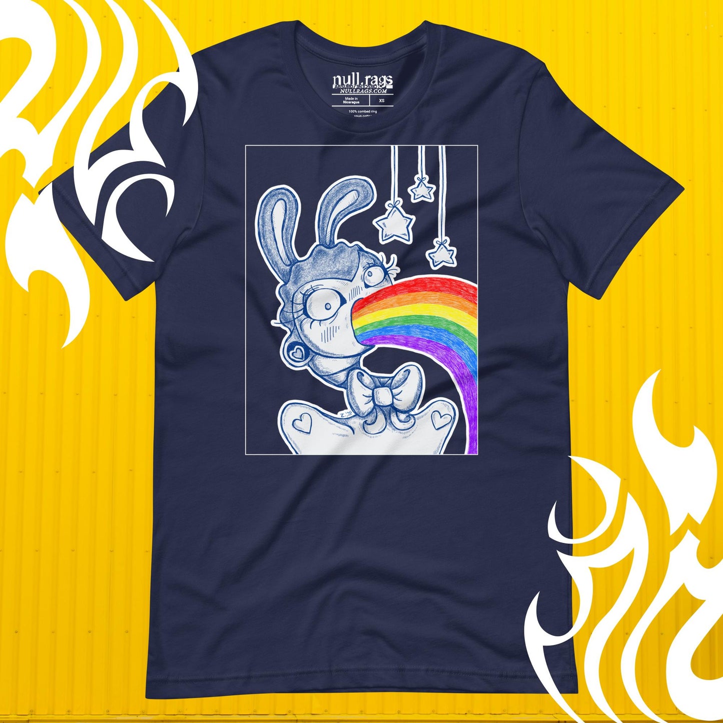 Vibrant Bunny Unisex T-shirt - Supporting Queer Artistry