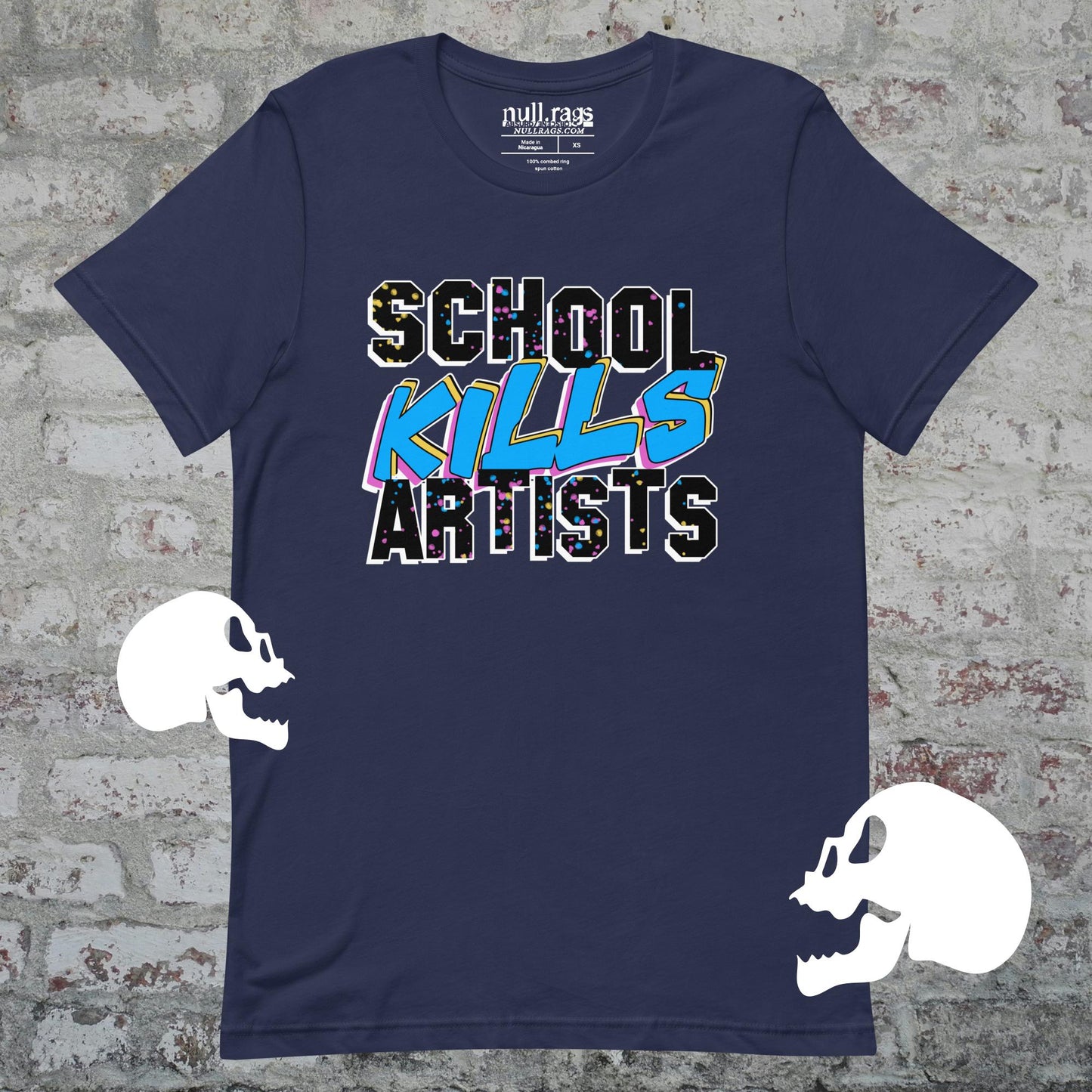 "School Kills Artists" Unisex T-Shirt – Queer-Owned, Punk Design, Sizes XS-5XL