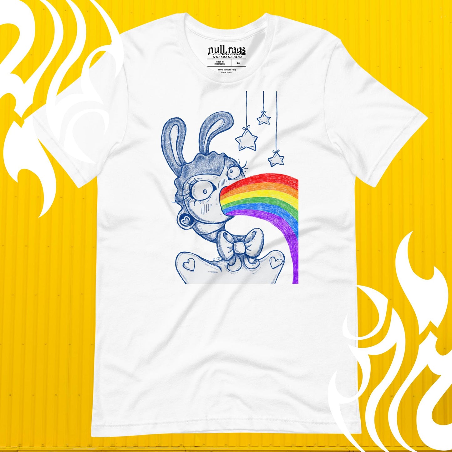 Vibrant Bunny Unisex T-shirt - Supporting Queer Artistry