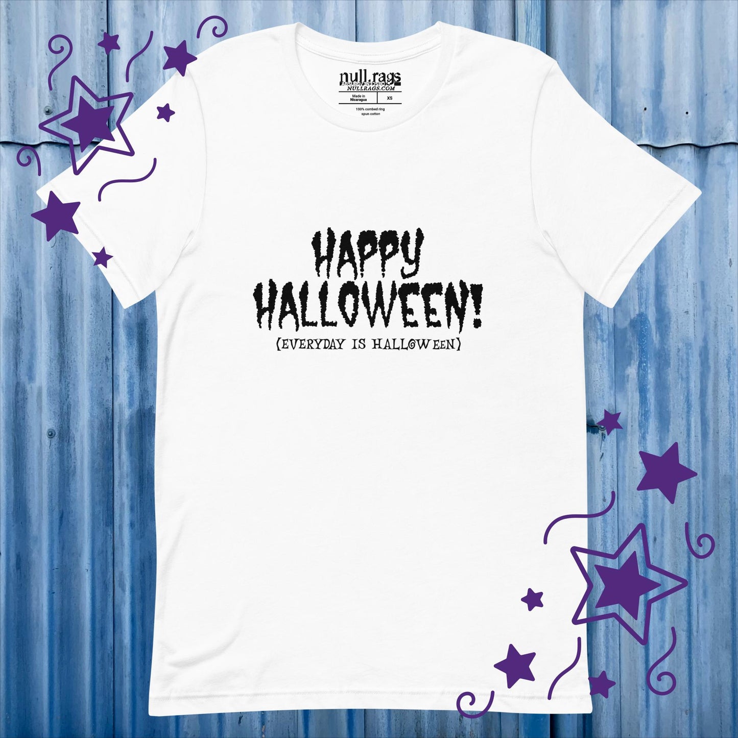 Embrace the Spookiness: 'Happy Halloween (Every Day is Halloween)' Unisex Tee in Creepy Fonts