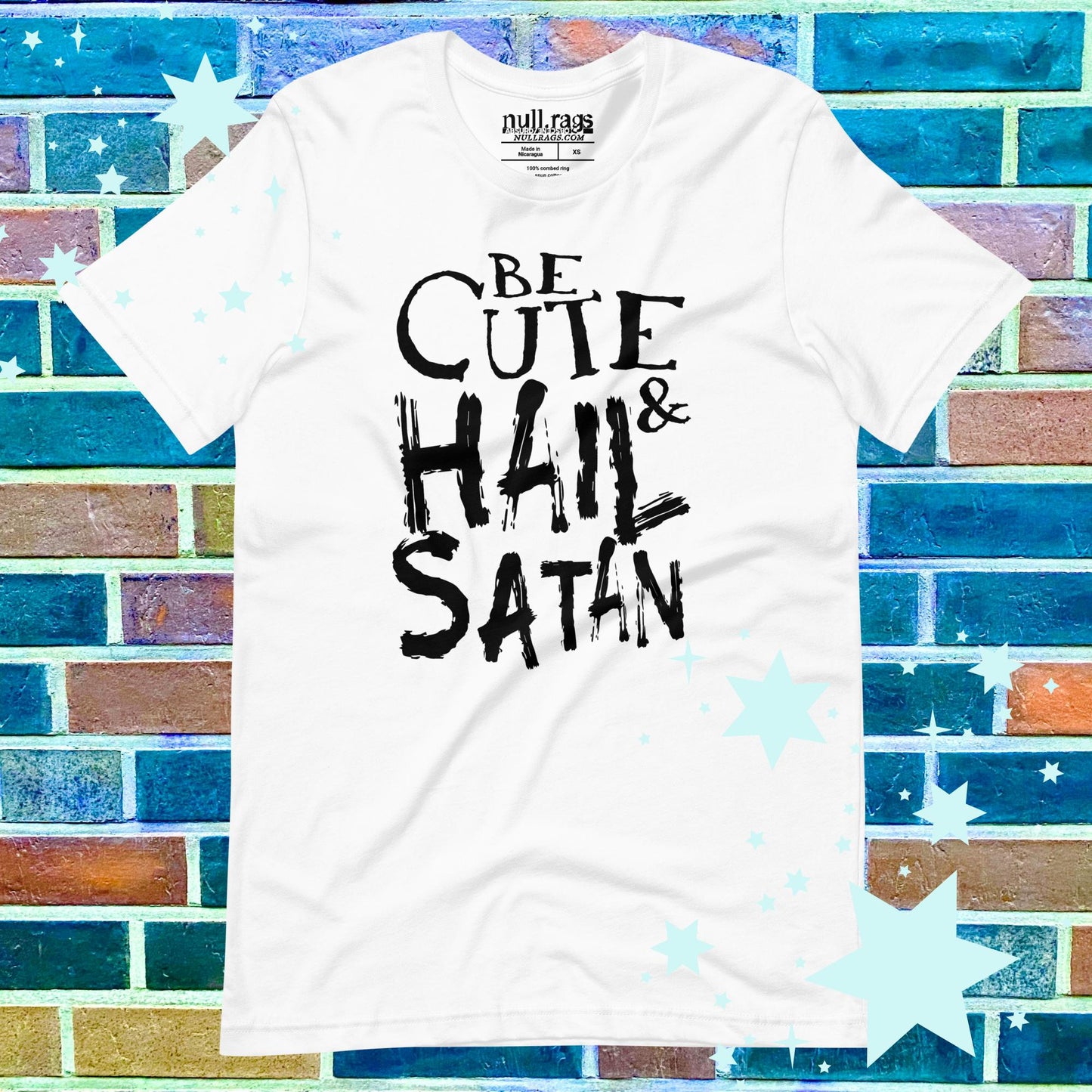 Be Cute & Hail Satan Unisex T-Shirt - Rebellious Punk Style with Extended Sizes (XS-5XL)