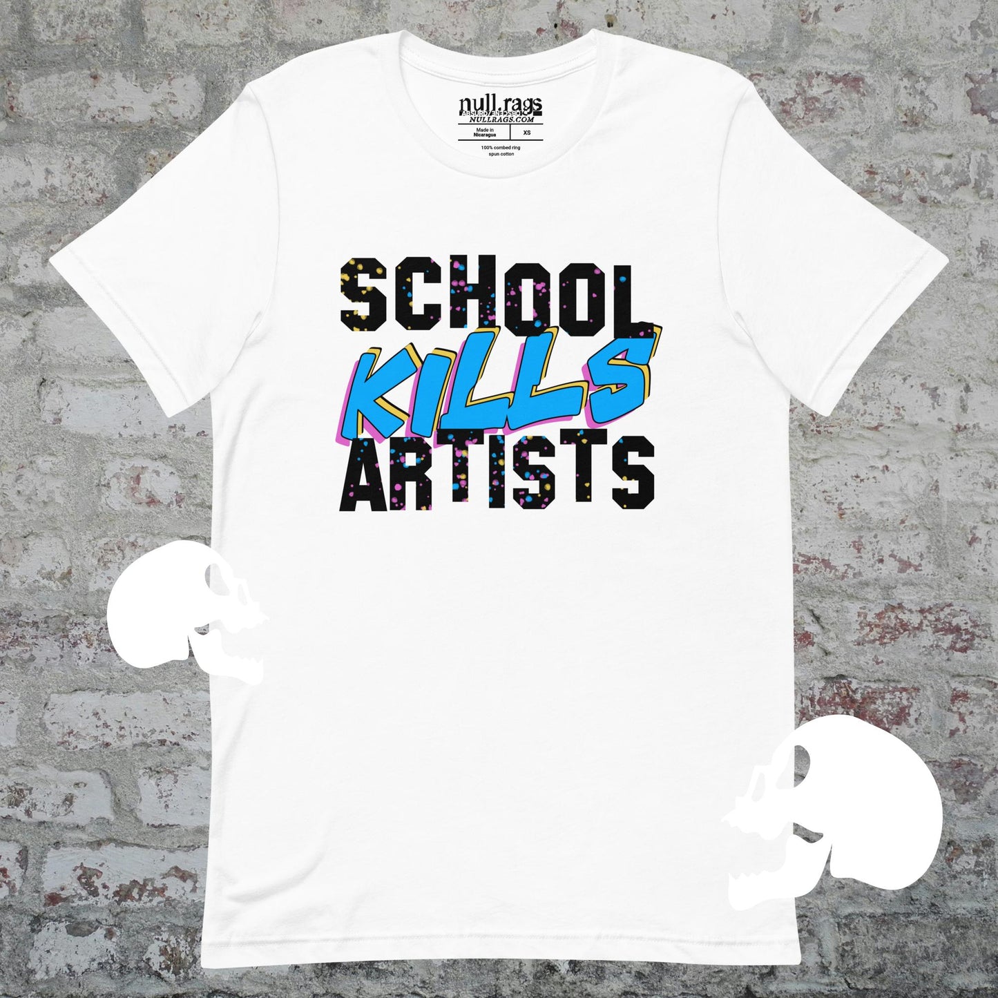 "School Kills Artists" Unisex T-Shirt – Queer-Owned, Punk Design, Sizes XS-5XL