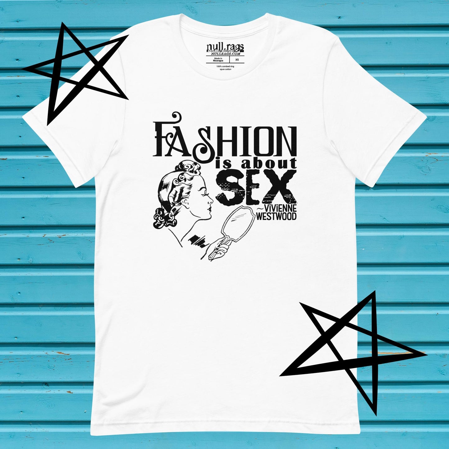 "Fashion Is About Sex" Unisex T-Shirt – Vivienne Westwood Quote, Queer-Owned, Punk Design, Sizes XS-5XL