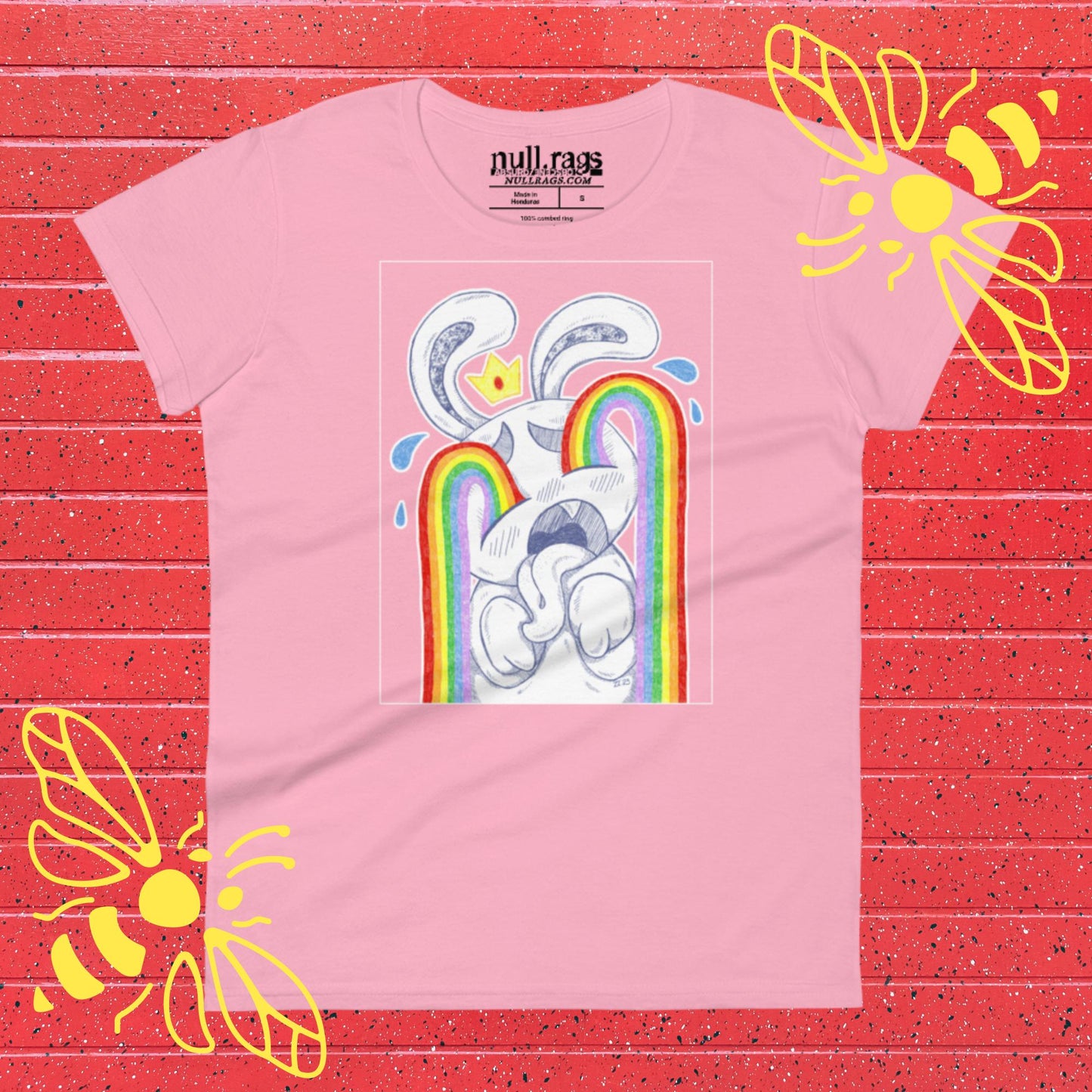 Rainbow Crying Bunny Femme Fit T-Shirt