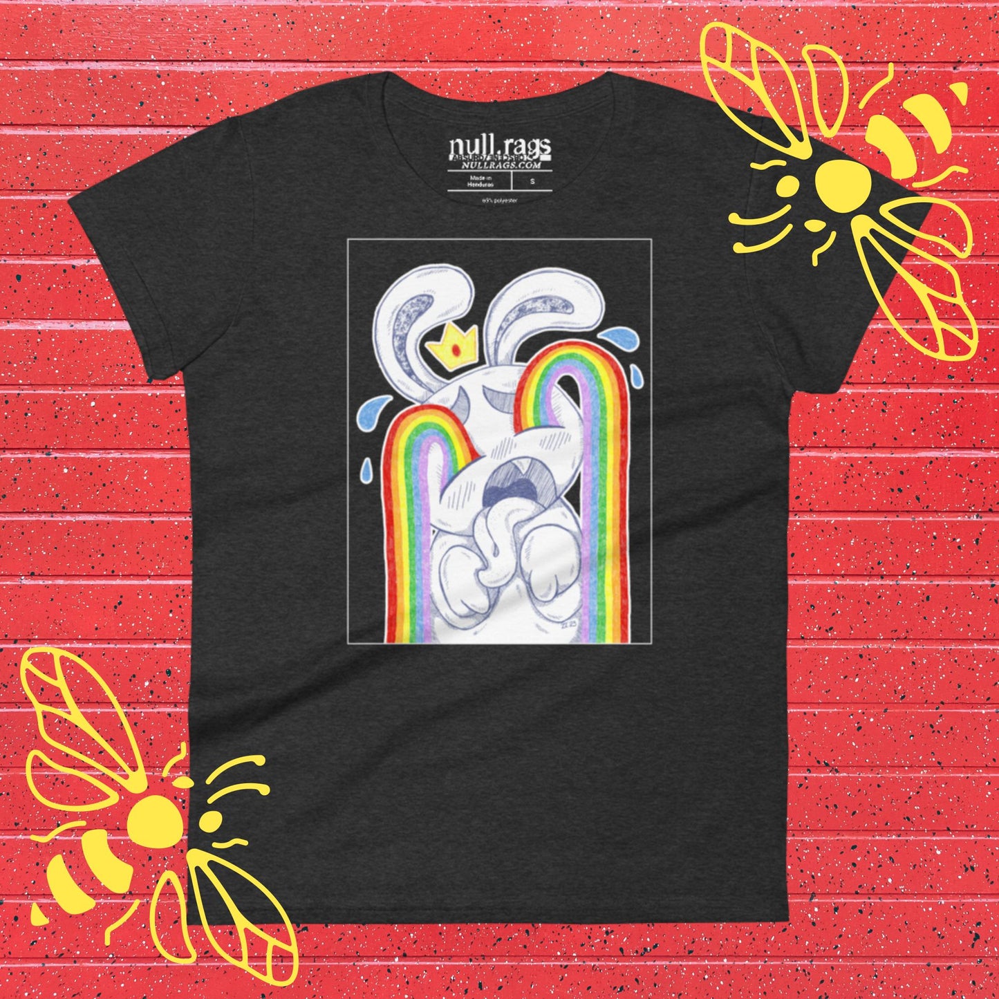 Rainbow Crying Bunny Femme Fit T-Shirt