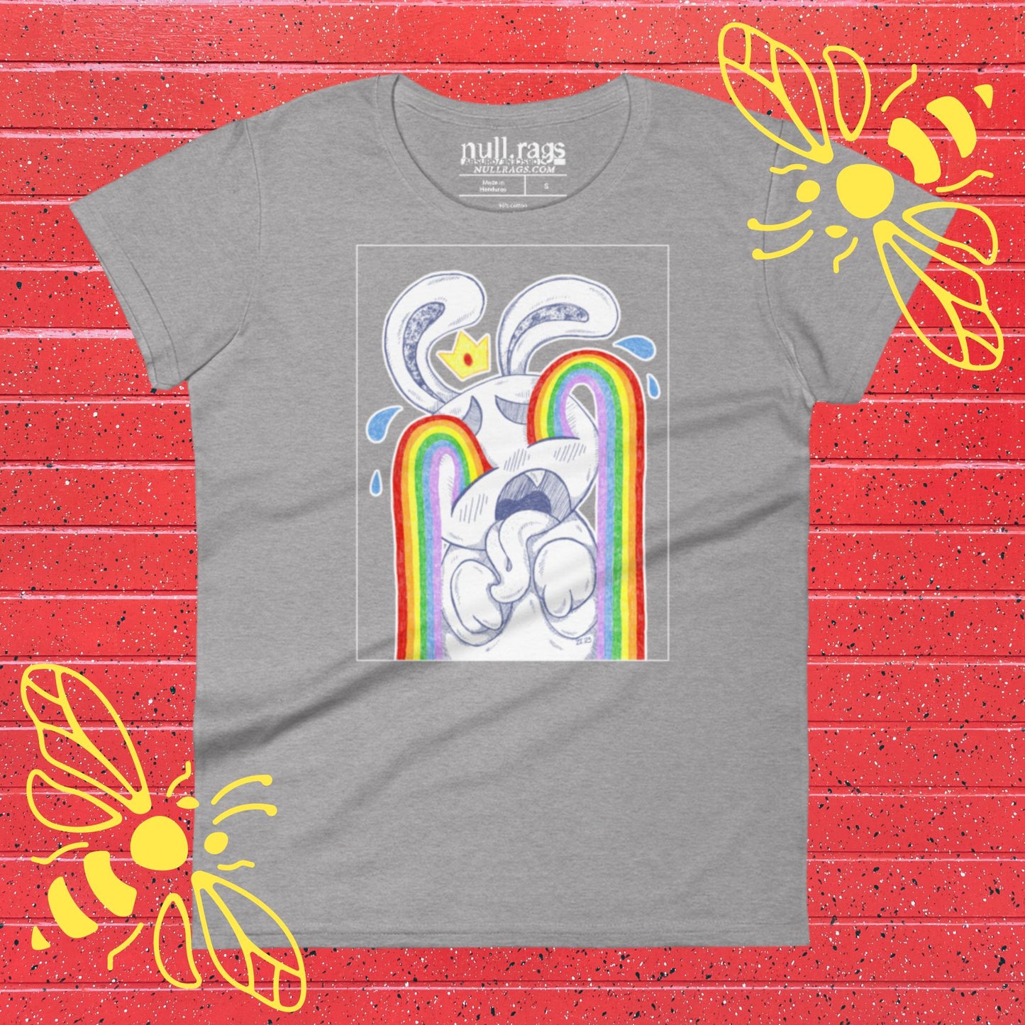 Rainbow Crying Bunny Femme Fit T-Shirt