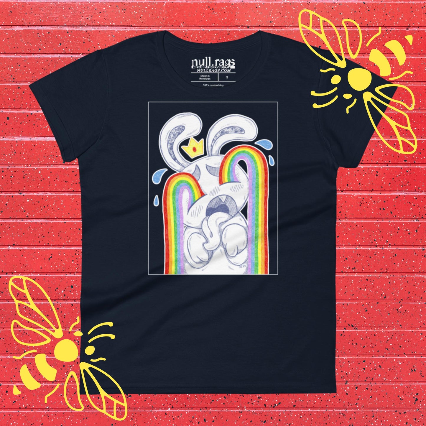 Rainbow Crying Bunny Femme Fit T-Shirt