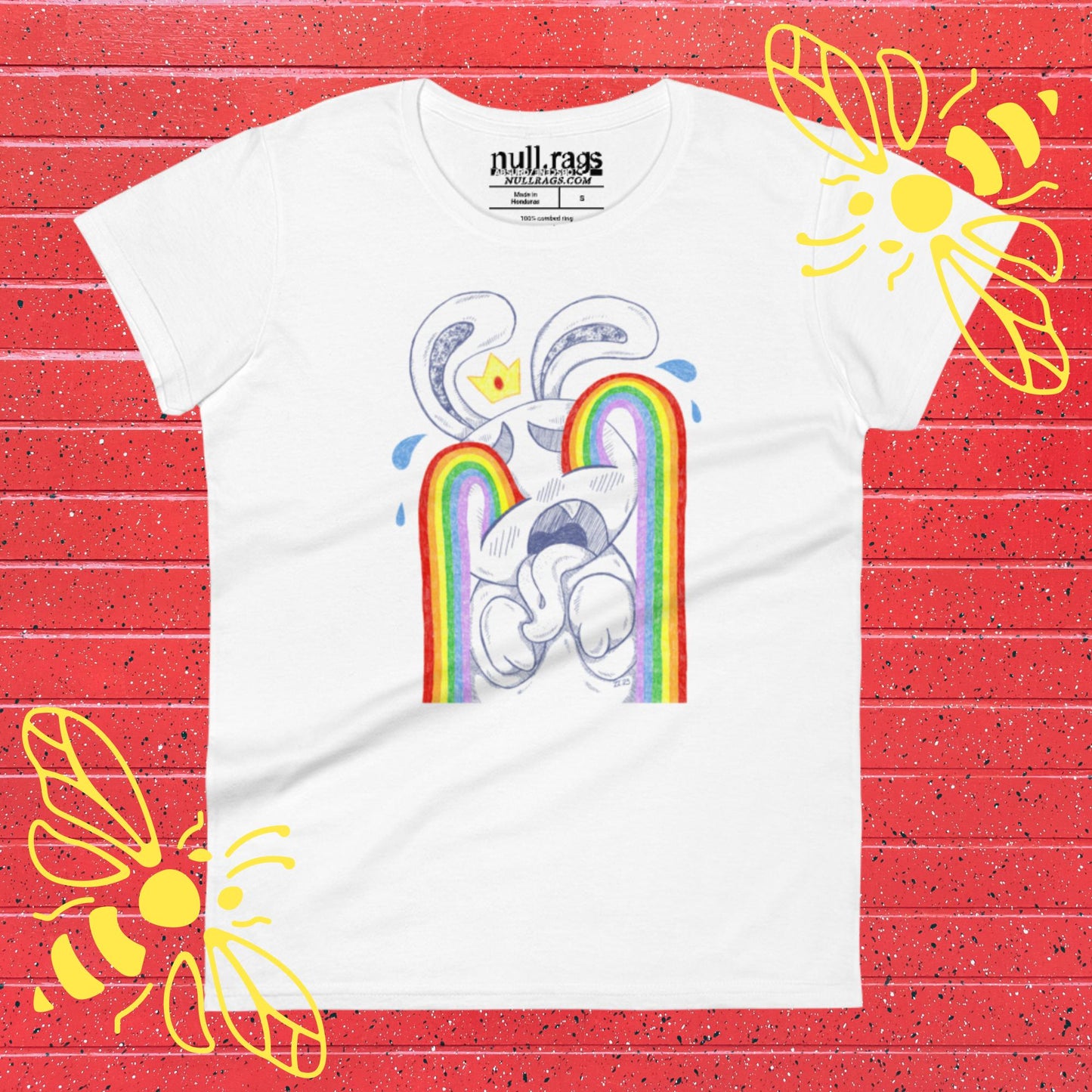 Rainbow Crying Bunny Femme Fit T-Shirt