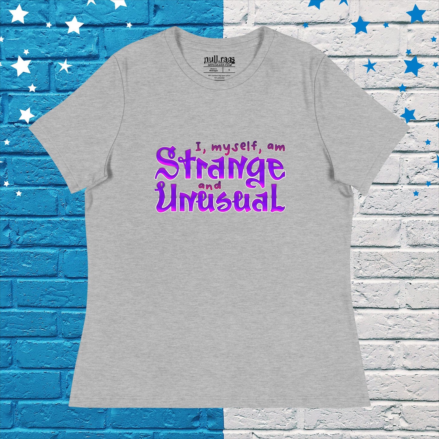 Embrace Your Uniqueness: 'I, Myself, Am Strange and Unusual' Purple Femme Fit Tee