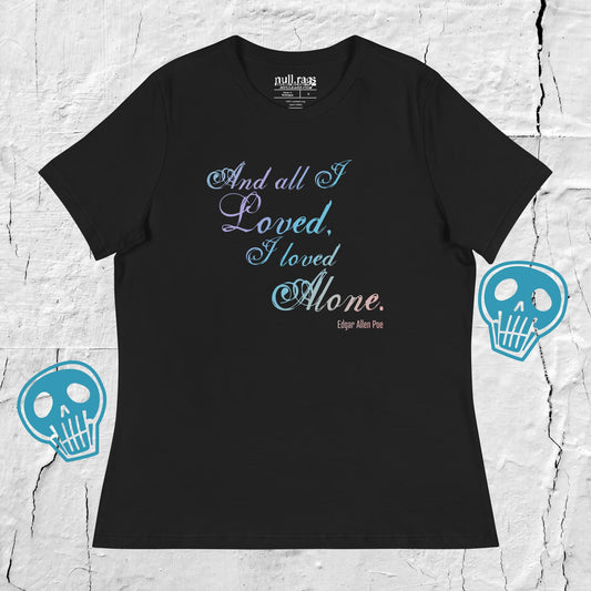 Solitude Reverie: Edgar Allan Poe Quote Femme Fit T-Shirt