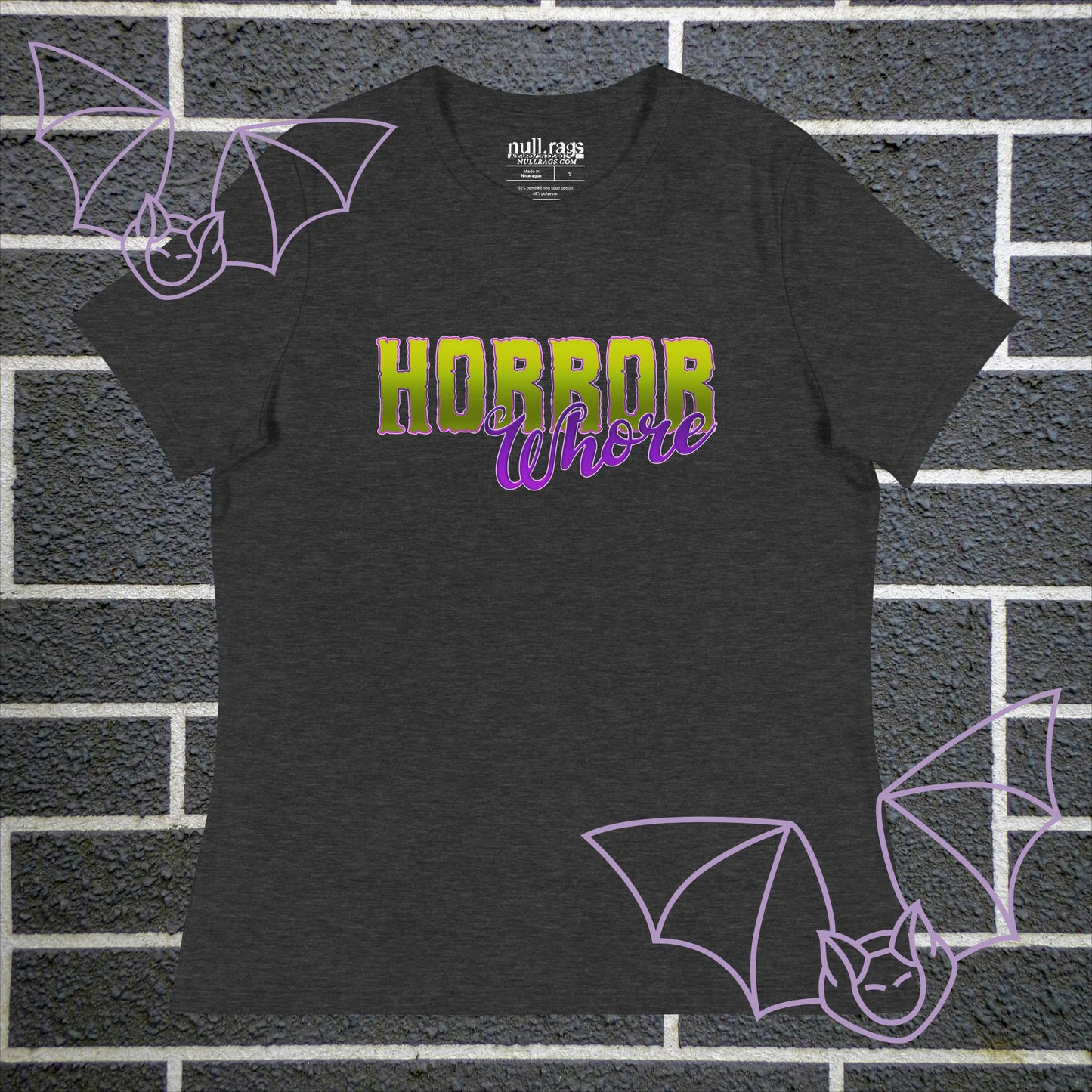 Embrace the Darkness: 'Horror Whore'  Femme Fit Tee - Embody Spooky Chic