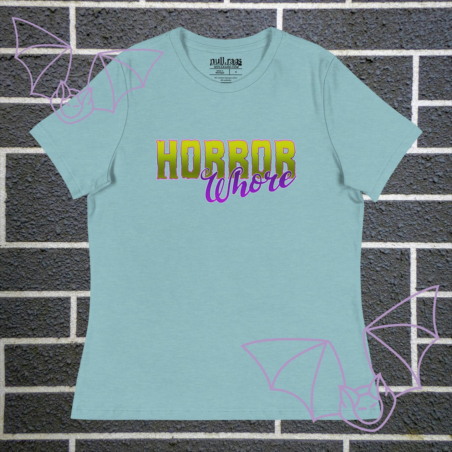 Embrace the Darkness: 'Horror Whore'  Femme Fit Tee - Embody Spooky Chic