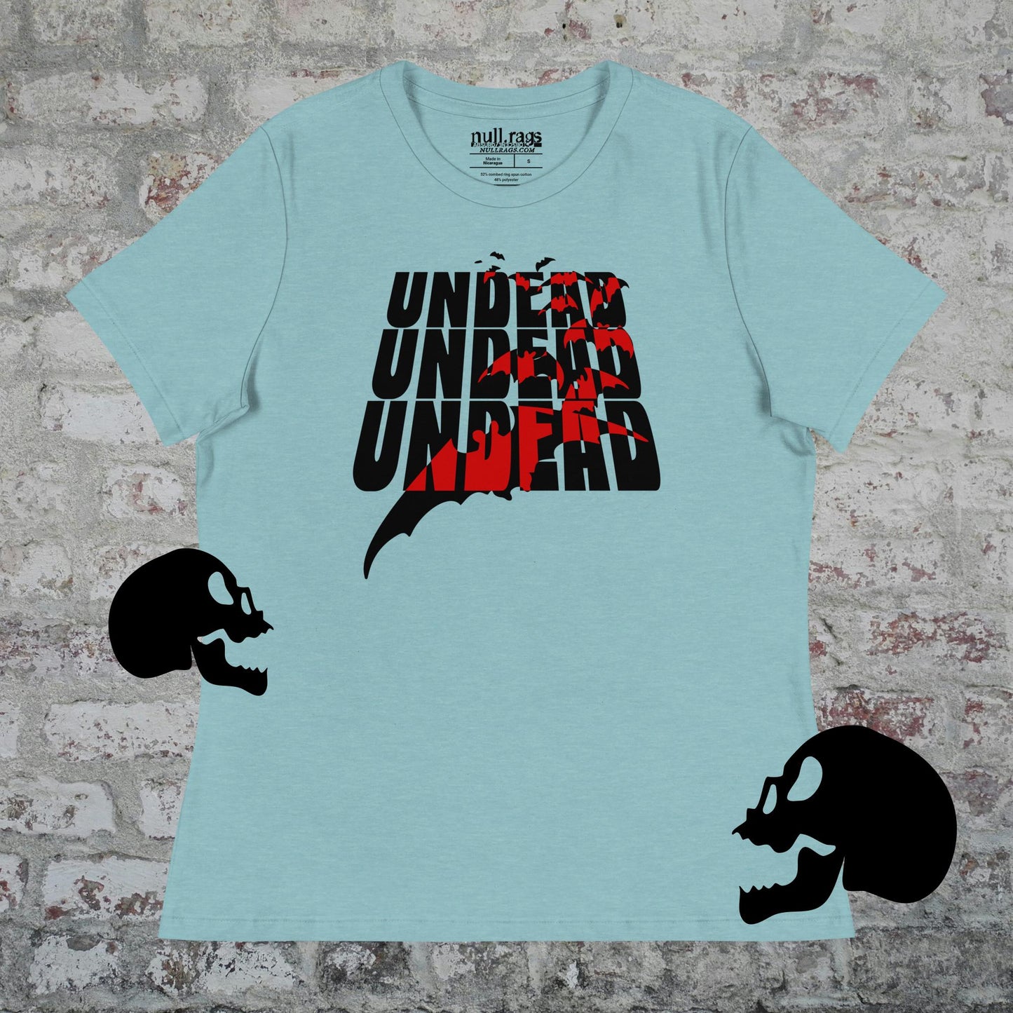 "Undead Undead Undead" Femme Fit T-Shirt – Bauhaus Quote, Queer-Owned, Punk Design, Sizes Up to 3XL