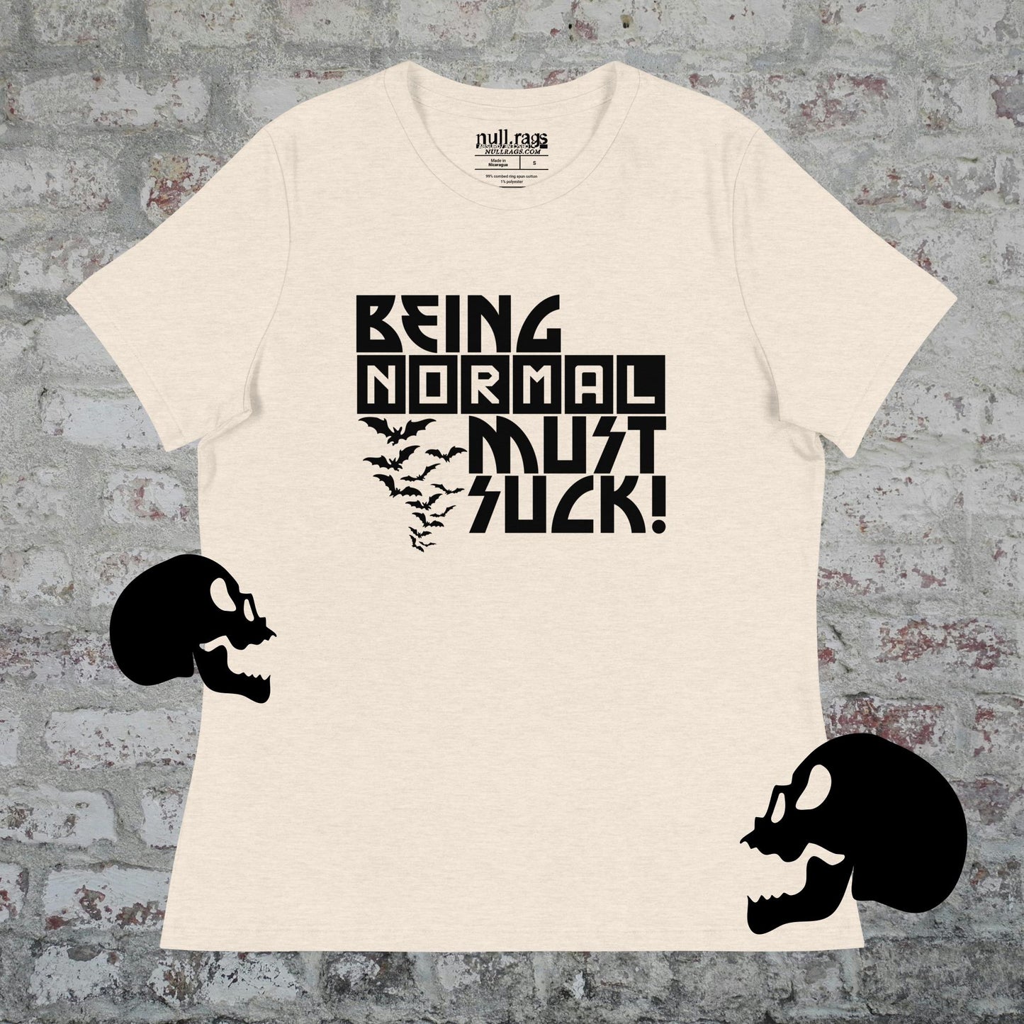 "Being Normal Must Suck" Femme Fit T-Shirt – Alt-Punk Design, Queer-Owned, Sizes Up to 3XL