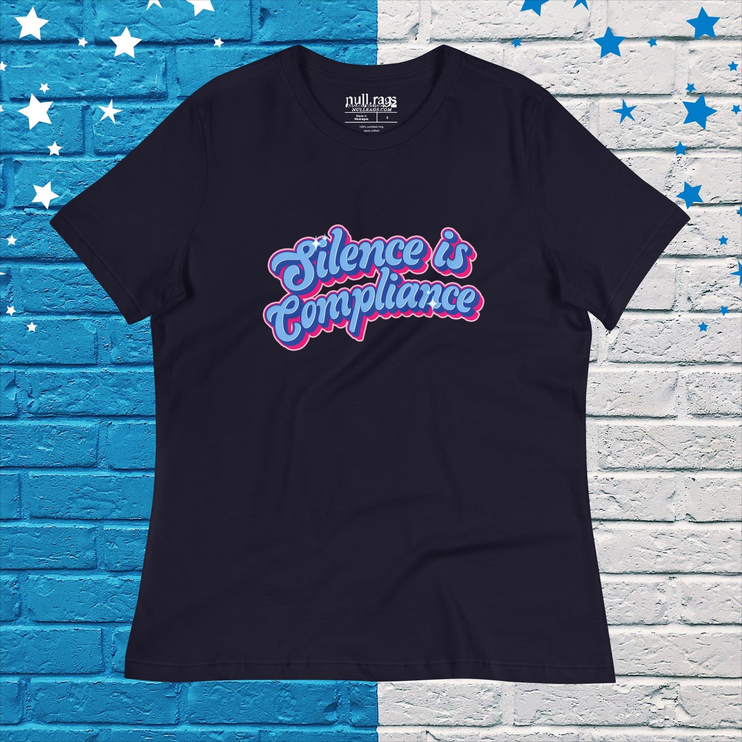 Speak Up: 'Silence is Compliance' Vibrant Graphic Femme Fit Tee