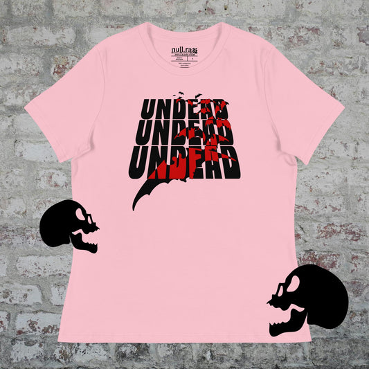 "Undead Undead Undead" Femme Fit T-Shirt – Bauhaus Quote, Queer-Owned, Punk Design, Sizes Up to 3XL