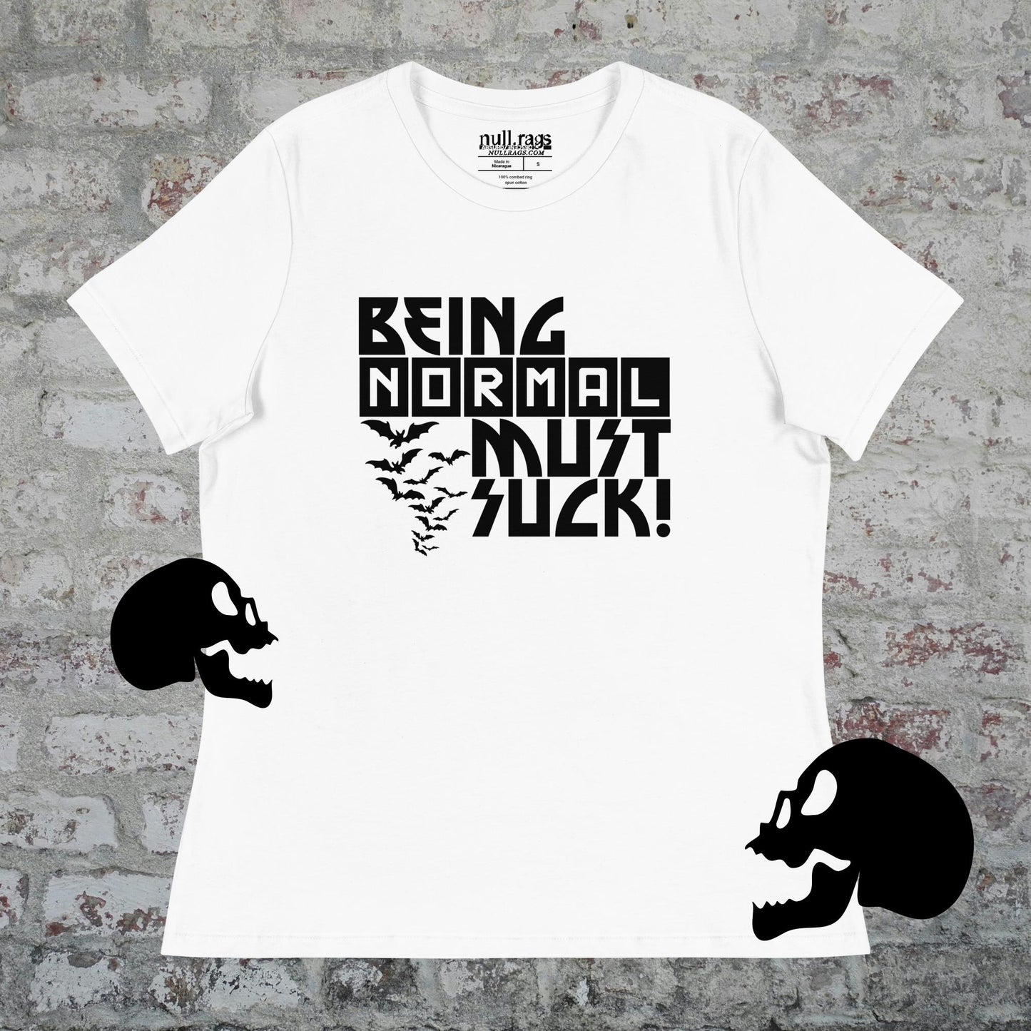 "Being Normal Must Suck" Femme Fit T-Shirt – Alt-Punk Design, Queer-Owned, Sizes Up to 3XL